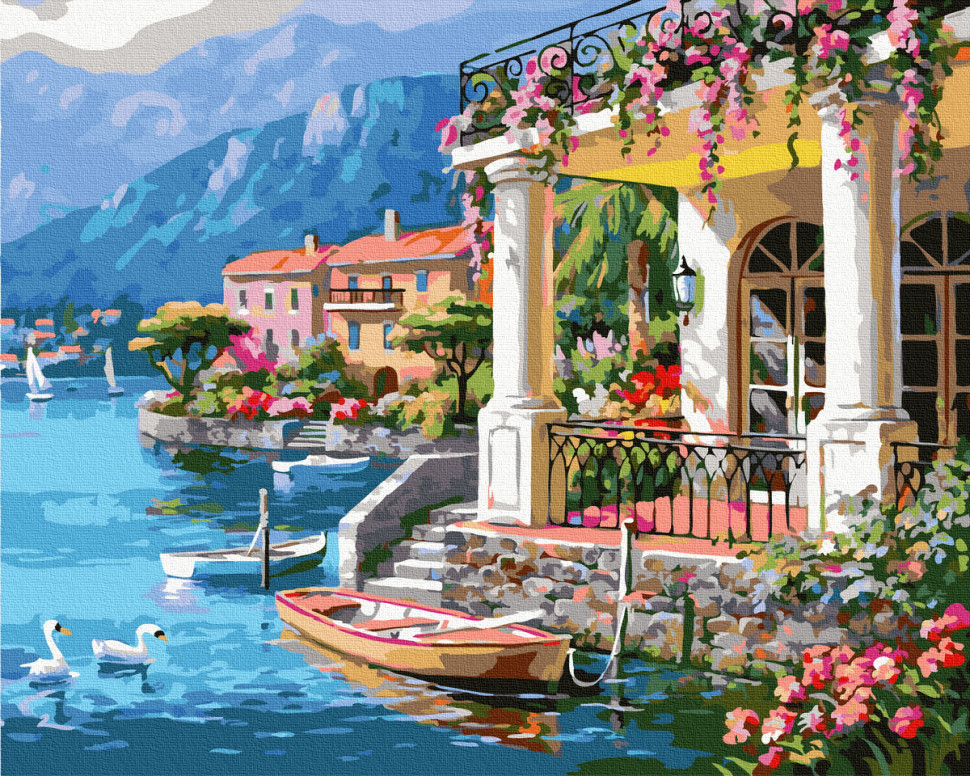 

Картина по номерам. Rainbow Art Вилла у моря GX37902-RA