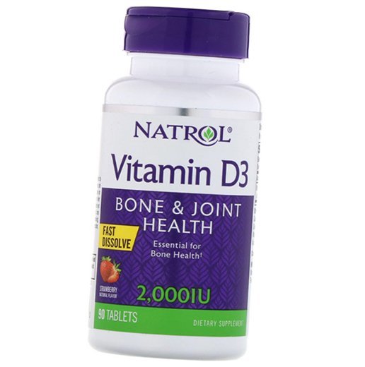 

Витамин Д3 быстрорастворимый, Vitamin D3 Fast Dissolve 2000, Natrol 90таб Клубника (36358055)
