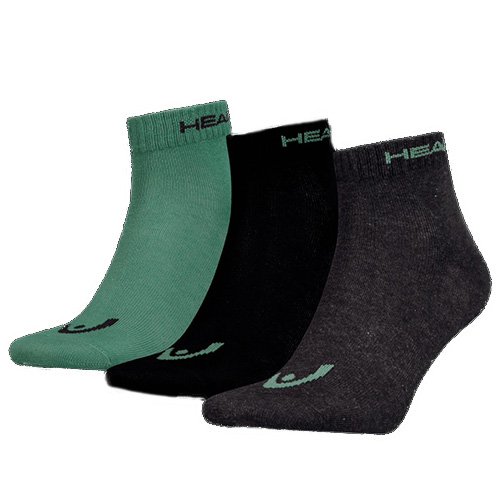 

Head Носки Quarter 3P Unisex 761011001 43-46 Зелено-черный