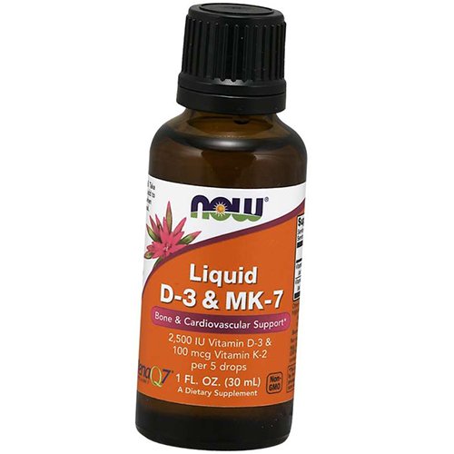 

Жидкий Витамин Д3 К2, Liquid D-3 & MK-7, Now Foods 30мл (36128417)