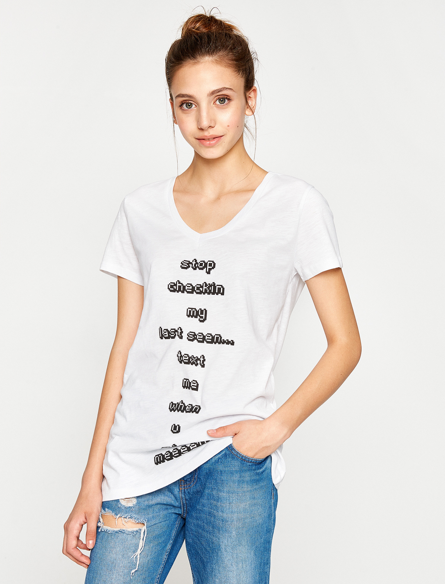 

Футболка Koton 8KAL11364JK-000  White, Футболка Koton 8KAL11364JK-000 L White