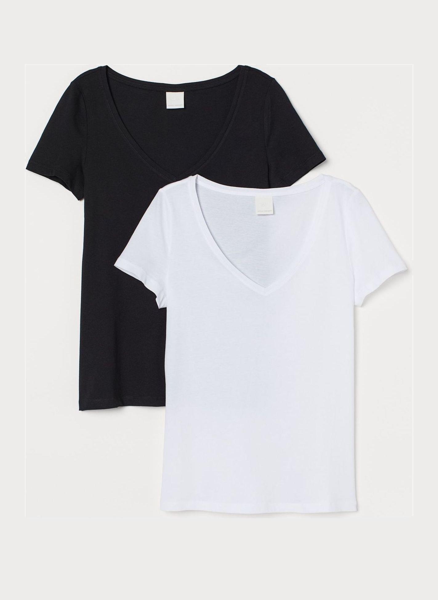 

Футболка H&M 060767862 S 2 шт Черная с белым