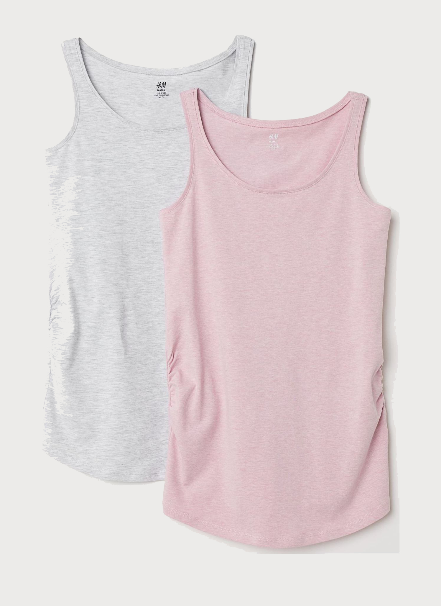 

Майка H&M 060510465 S 2 шт Серая с розовым