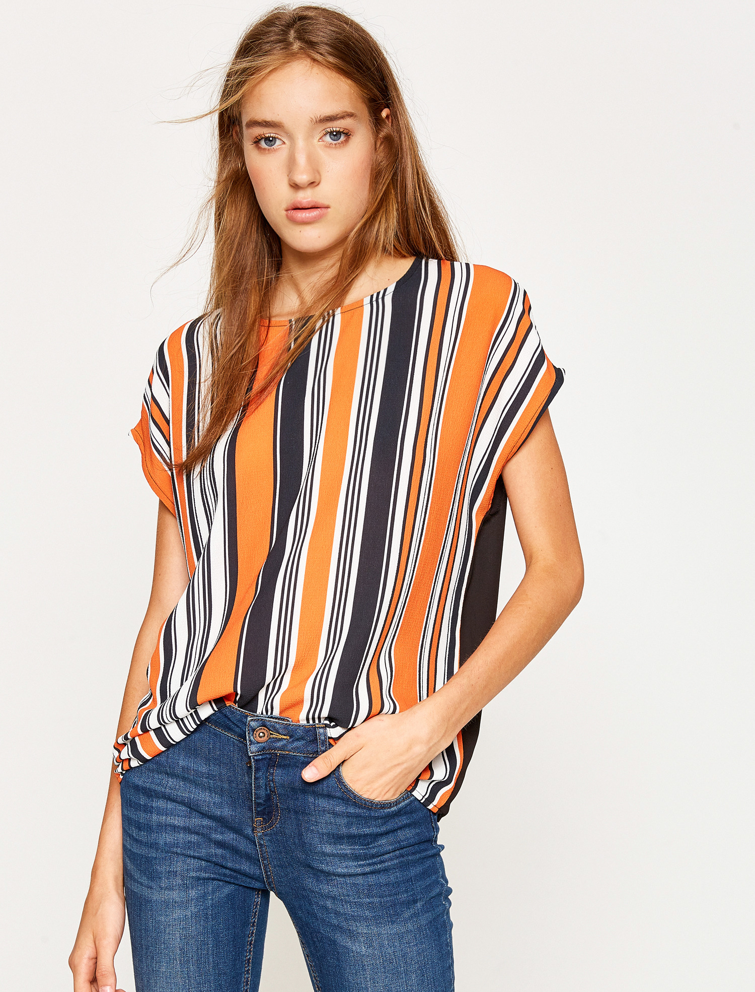 

Блузка Koton 8KAK68482PW-17S 38 Orange Stripe