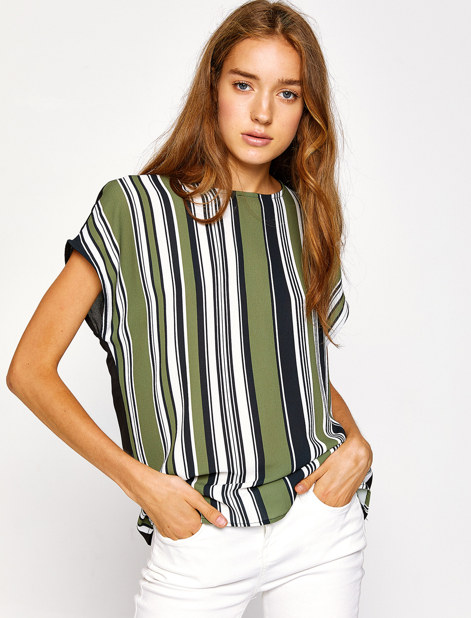 

Блузка Koton 8KAK68549PW-Y44  Green Stripe, Блузка Koton 8KAK68549PW-Y44 36 Green Stripe