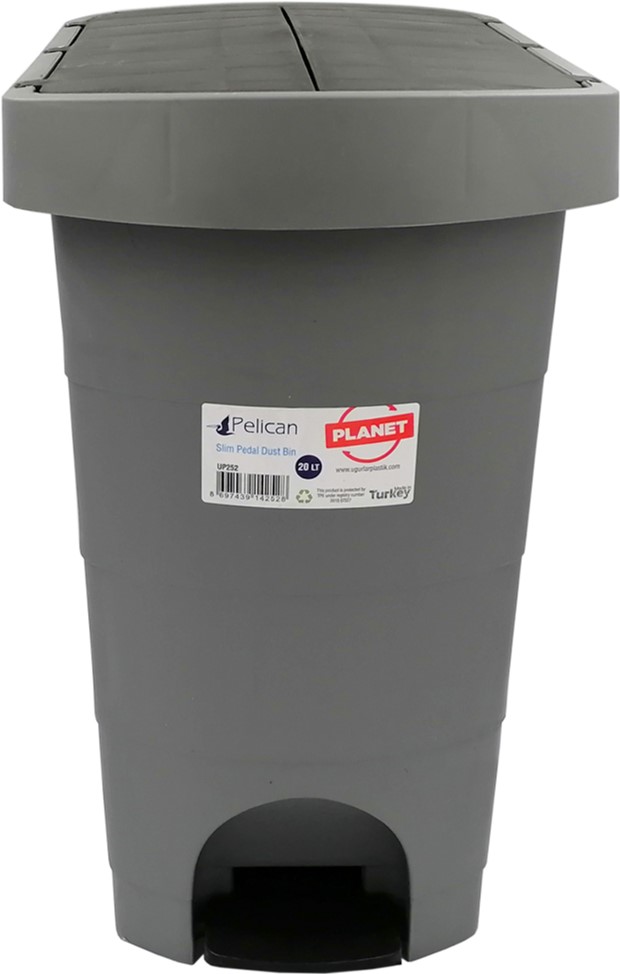 

Ведро с педалью Planet Pelican 20 л Серо-черное