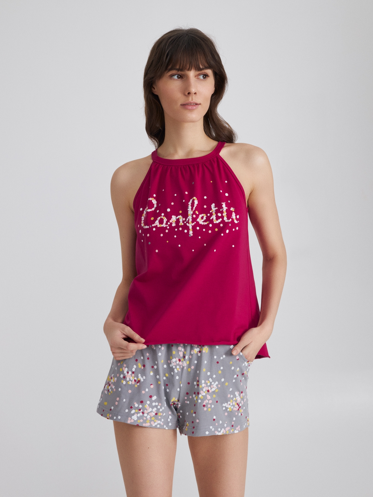 

Пижама женская Ellen Confetti LPK 4870/01/01 c шортами, Пижама женская Ellen Confetti LPK 4870/01/01 c шортами S