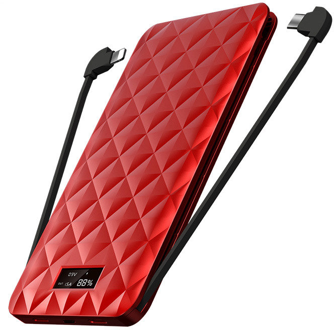 

Внешний аккумулятор iWALK Power Bank Extreme Trio V2 10000mAh Lightning/microUSB Red красный