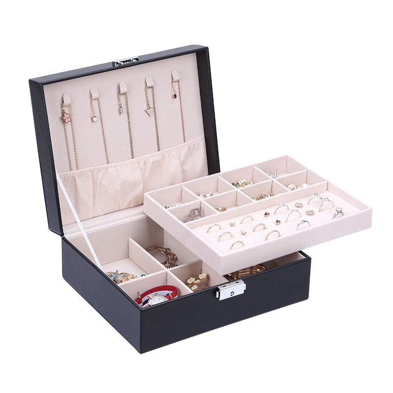 

Шкатулка для украшений, сундук для бижутерии, органайзер для украшений Lombardi 23 х 18.8 х 9 см (JSB/01178) черная