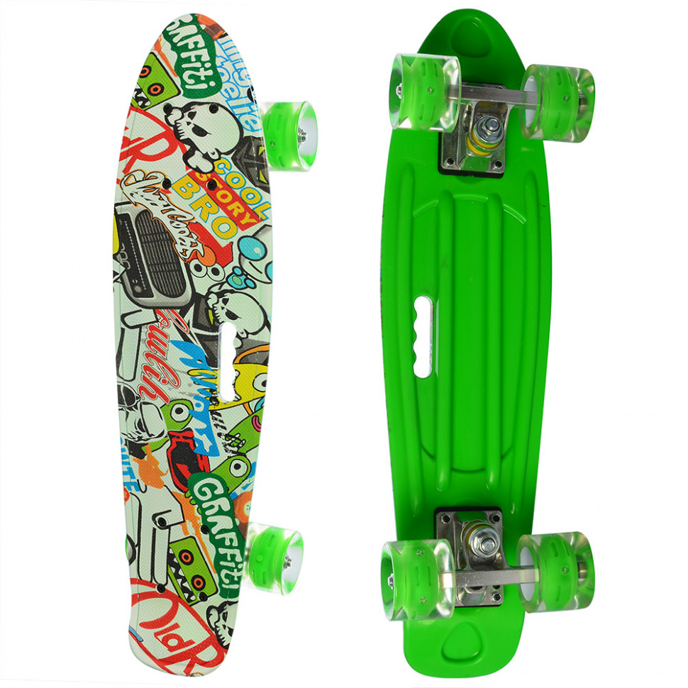 

Детский скейтборд Пенни борд Profi Penny Board Neon Green Зелёный с картинкой