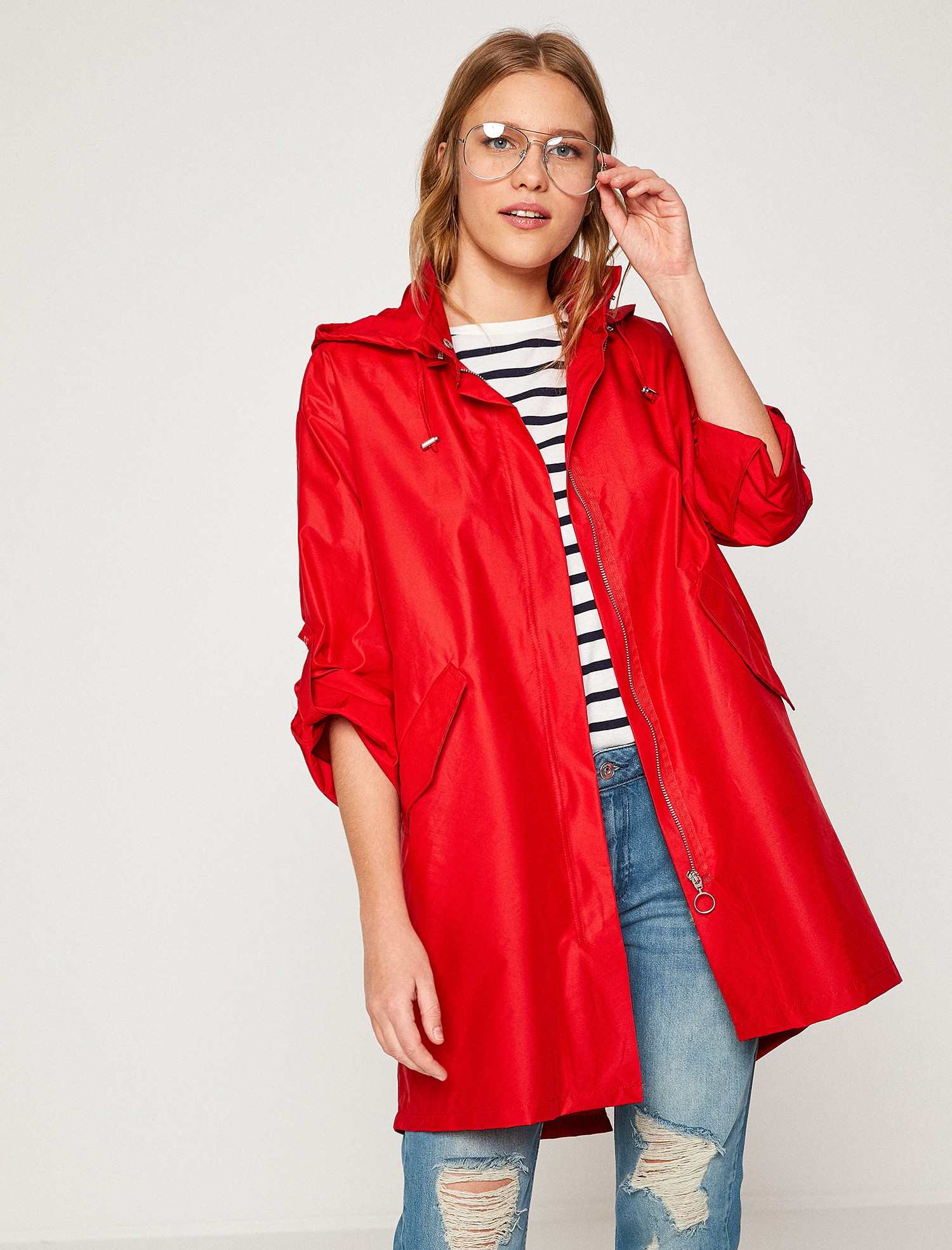 

Плащ Koton 8YAK06314EW-420  Red, Плащ Koton 8YAK06314EW-420 38 Red