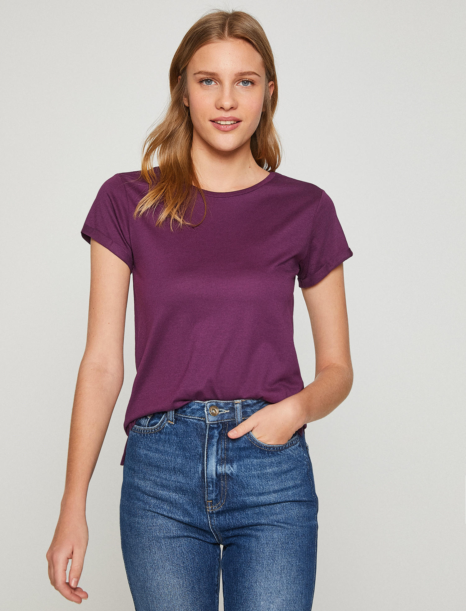 

Футболка Koton 8YAK12080OK-376  Aubergine, Футболка Koton 8YAK12080OK-376 M Aubergine