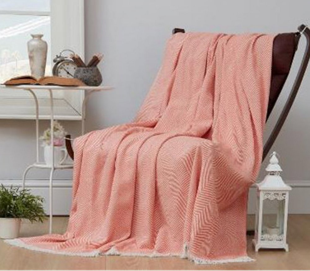 

Плед-покрывало хлопковое Eponj Home Krapon Dokuma Turuncu 190х220