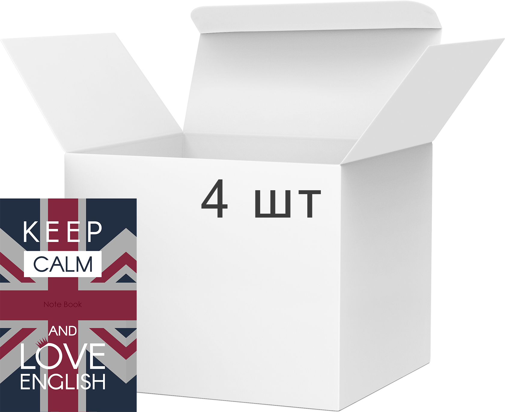 

Упаковка блокнотов Аркуш Keep Calm 108 х 169 мм 80 листов 4 шт (1В1747)