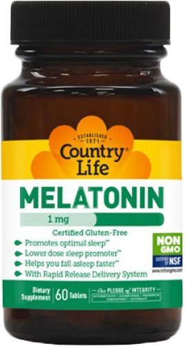 Био-активная добавка Country Life Melatonin 1 мг 60 таблеток (015794016908)