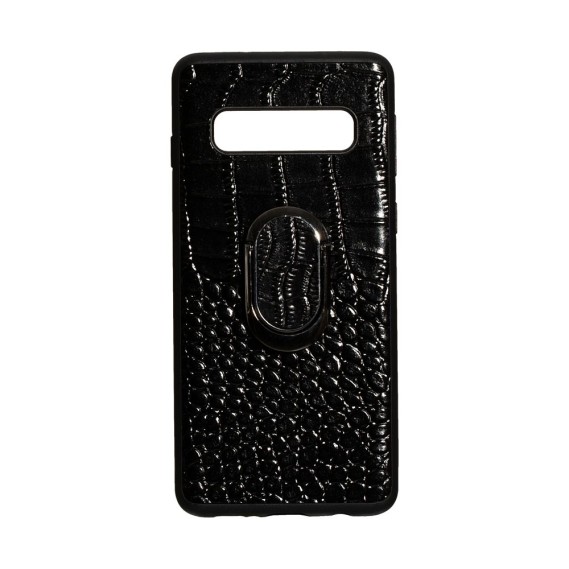 

Чехол Genuine Leather Croco для Samsung S10 (Черный)