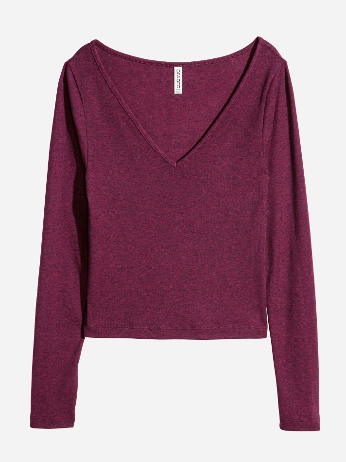 

Лонгслив H&M hm03310040 M Бордовый