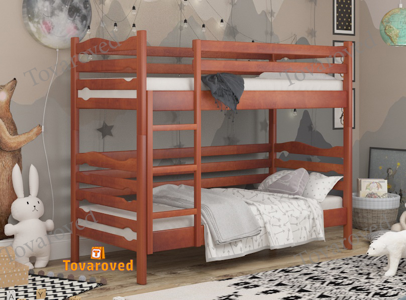 

Двухъярусная кровать 90х190 Wellmebely Эрика Трансформер сосна Яблоня Л6