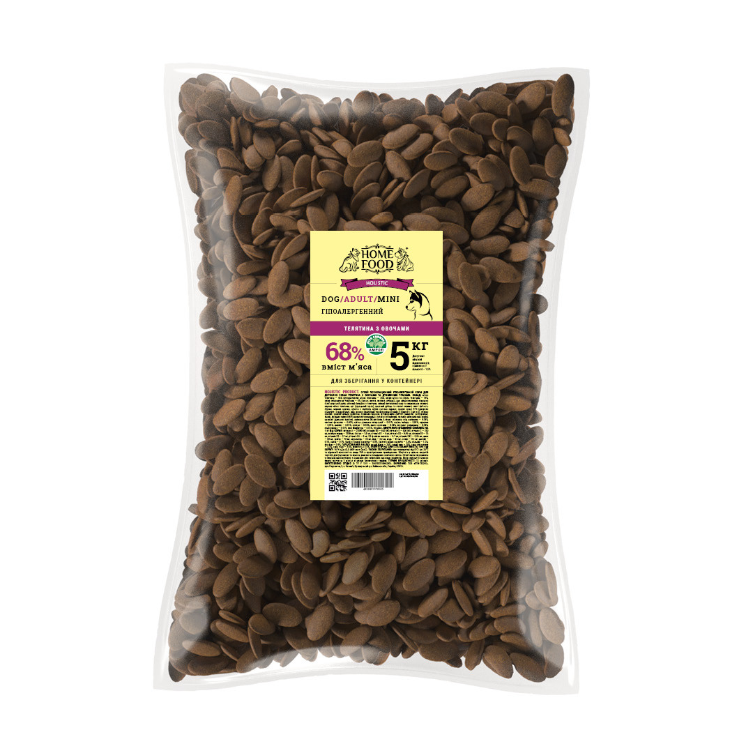 

Сухой корм Home food (Хоум фуд) DOG ADULT MINI/MEDIUM для собак малых и средних пород гипоаллергенный, 5 кг