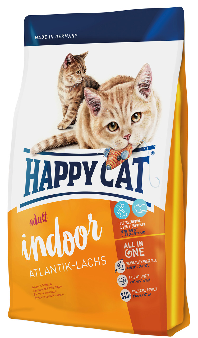 

Сухой корм HAPPY СAT Cюприм Indoor A-Lachs для кошек с лососем, 4 кг