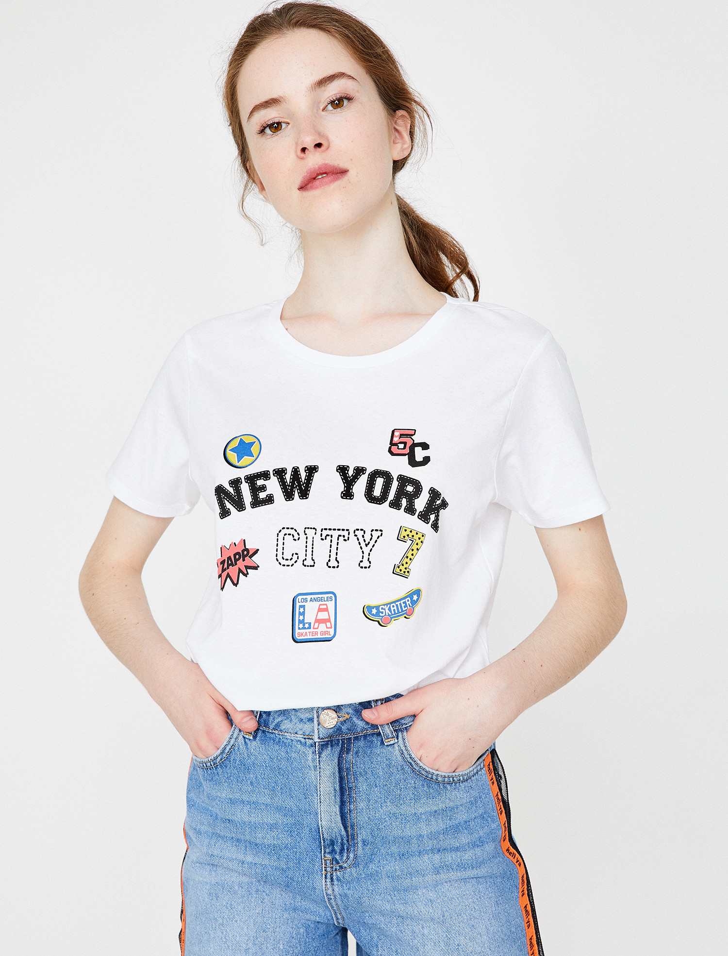 

Футболка Koton 8YAL11100OK-001 S Off White
