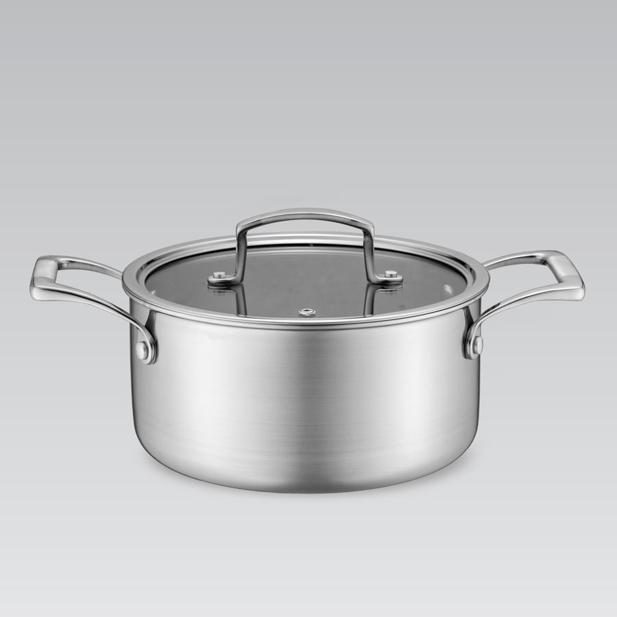 

Кастрюля профессиональная с крышкой Maestro 24 см 5,4 л Steel (MR-3504-24)