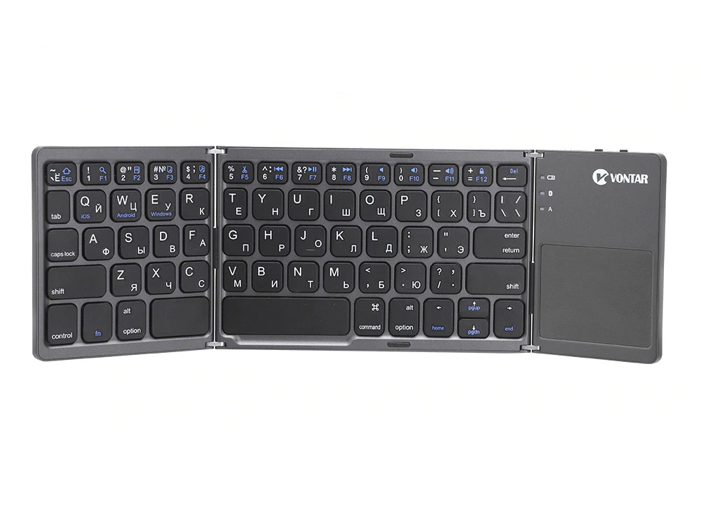 

Мини клавиатура BauTech Bluetooth с тачпадом для IOS Android Windows портативная складная Черный (1009-020-00)