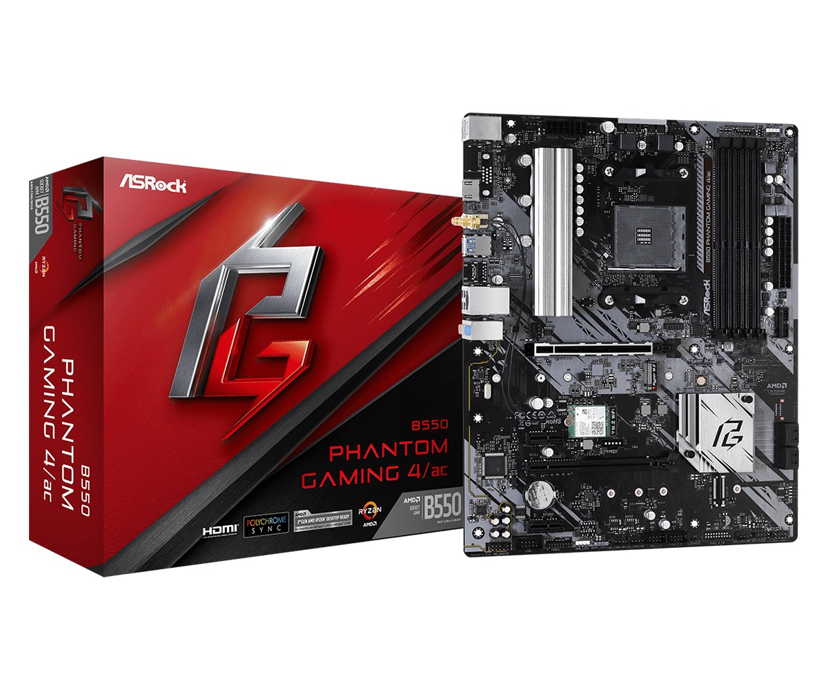 

Материнская плата ASRock B550 Phantom Gaming 4/ac Socket AM4