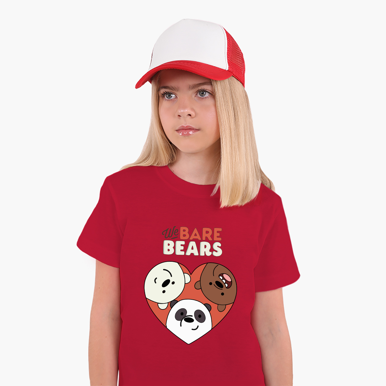

Детская футболка Вся правда о медведях (We Bare Bears) (25186-2669) 122-128 см Хлопок Красный