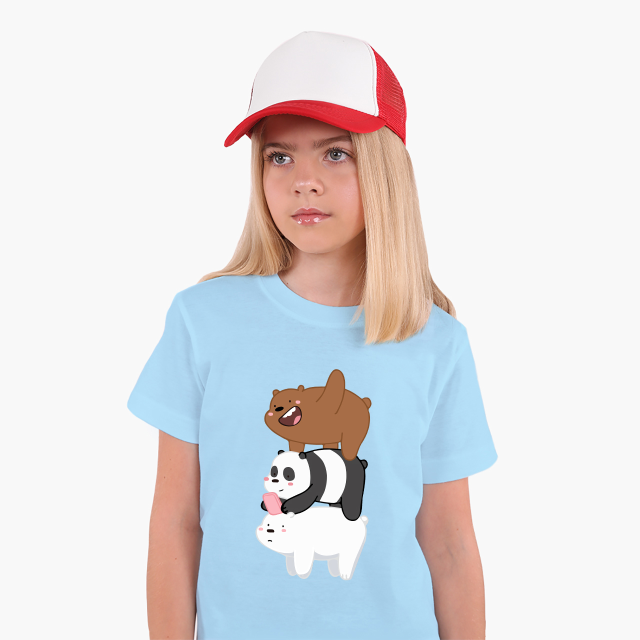 

Детская футболка Вся правда о медведях (We Bare bears) (25186-2643) 134-140 см Хлопок Голубой