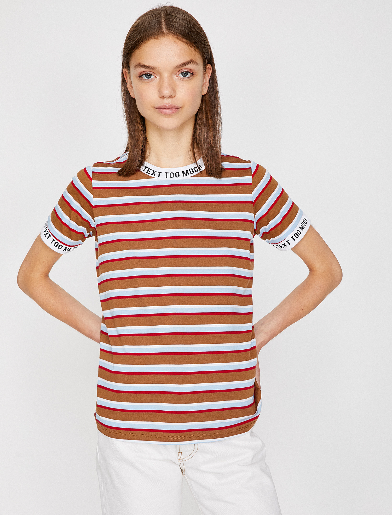 

Футболка Koton 8YAL11005OK-66L M Sax Stripe