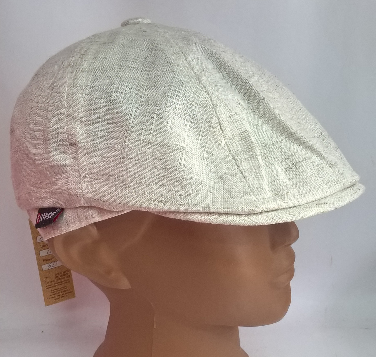 

Детская летняя кепка восьмиклинка из льна бежевый 6104Д/4 Ellipse 48-50 см