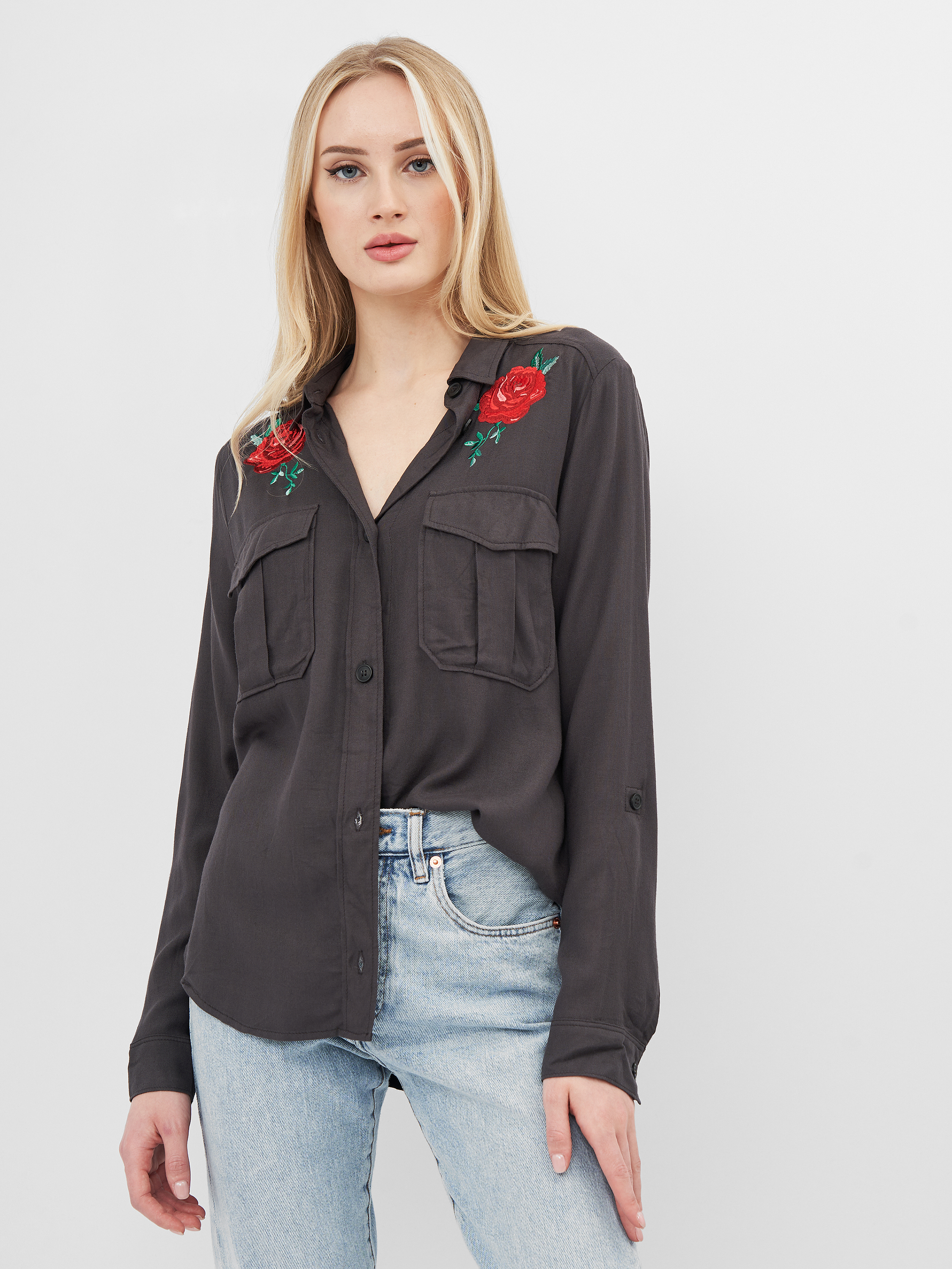 

Рубашка H&M KK5492501 38 Темно-серая