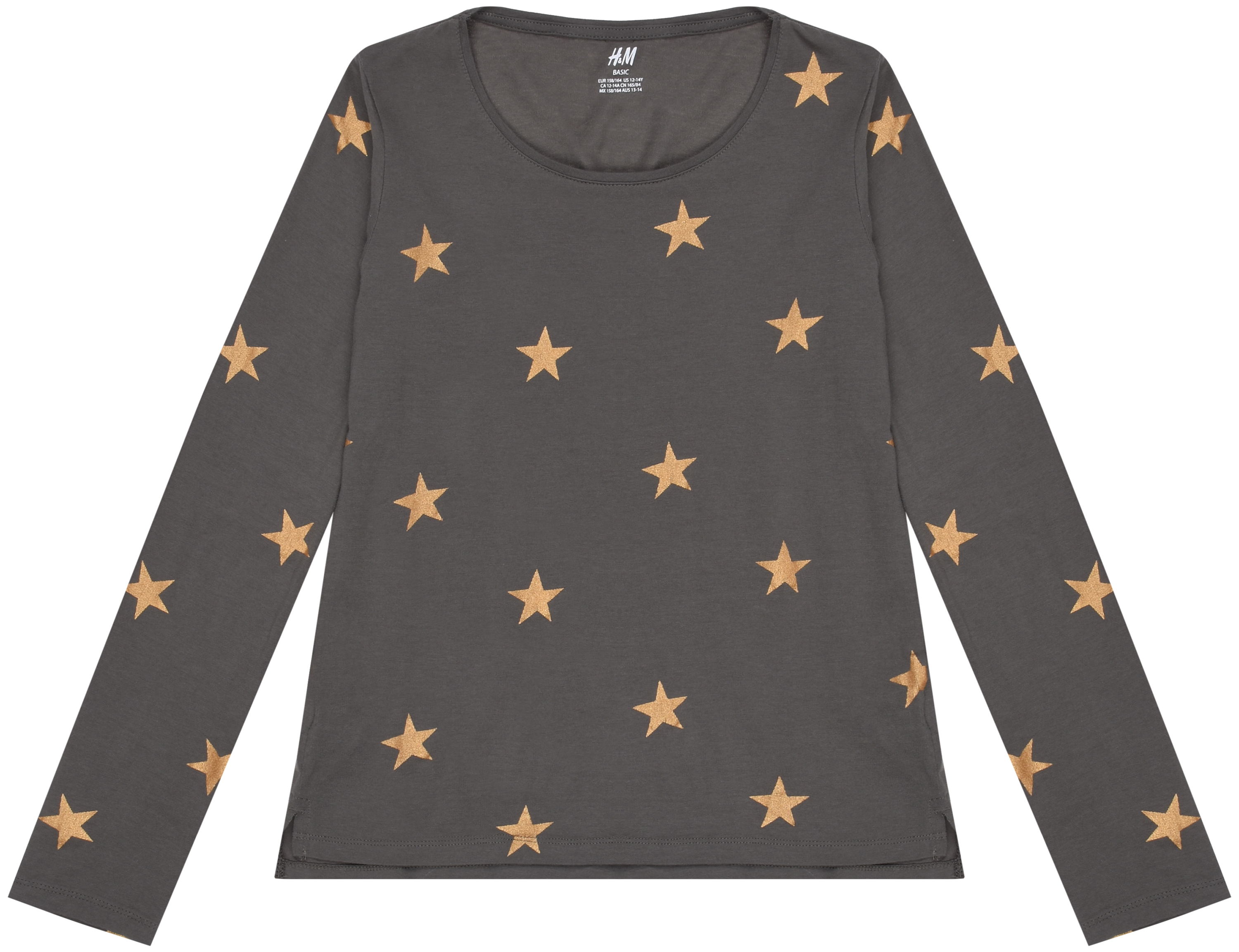 

Футболка с длинными рукавами H&M 6795268 158-164 см Темно-серая звезды (hm06124718871)