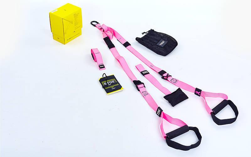 

Петли TRX тренировочные подвесные многофункциональные PRO PACK HOME PINK P3 Черный-розовый (СПО FI-3726-P)