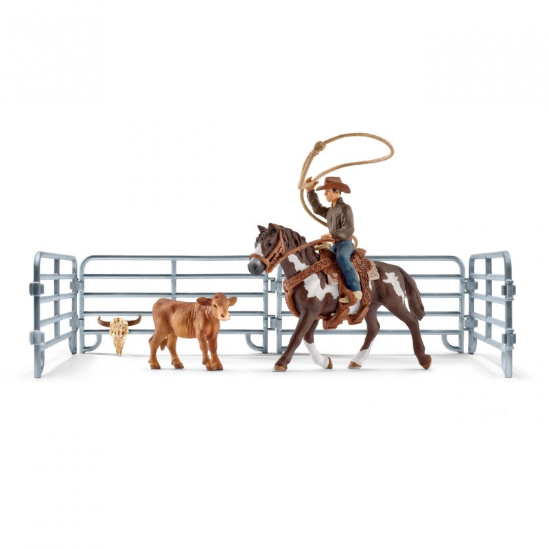 

Игровой набор Schleich Ковбой во время командного заарканивания (41418)