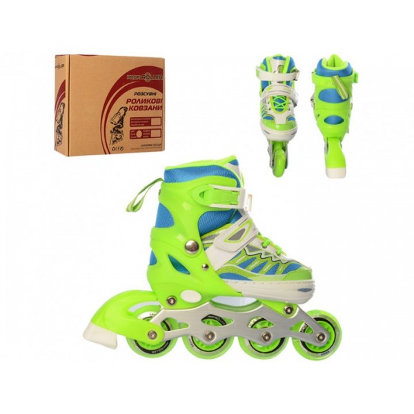 

Детские раздвижные роликовые коньки Profi Roller Skates Rainbow Зеленые 31-34 размер