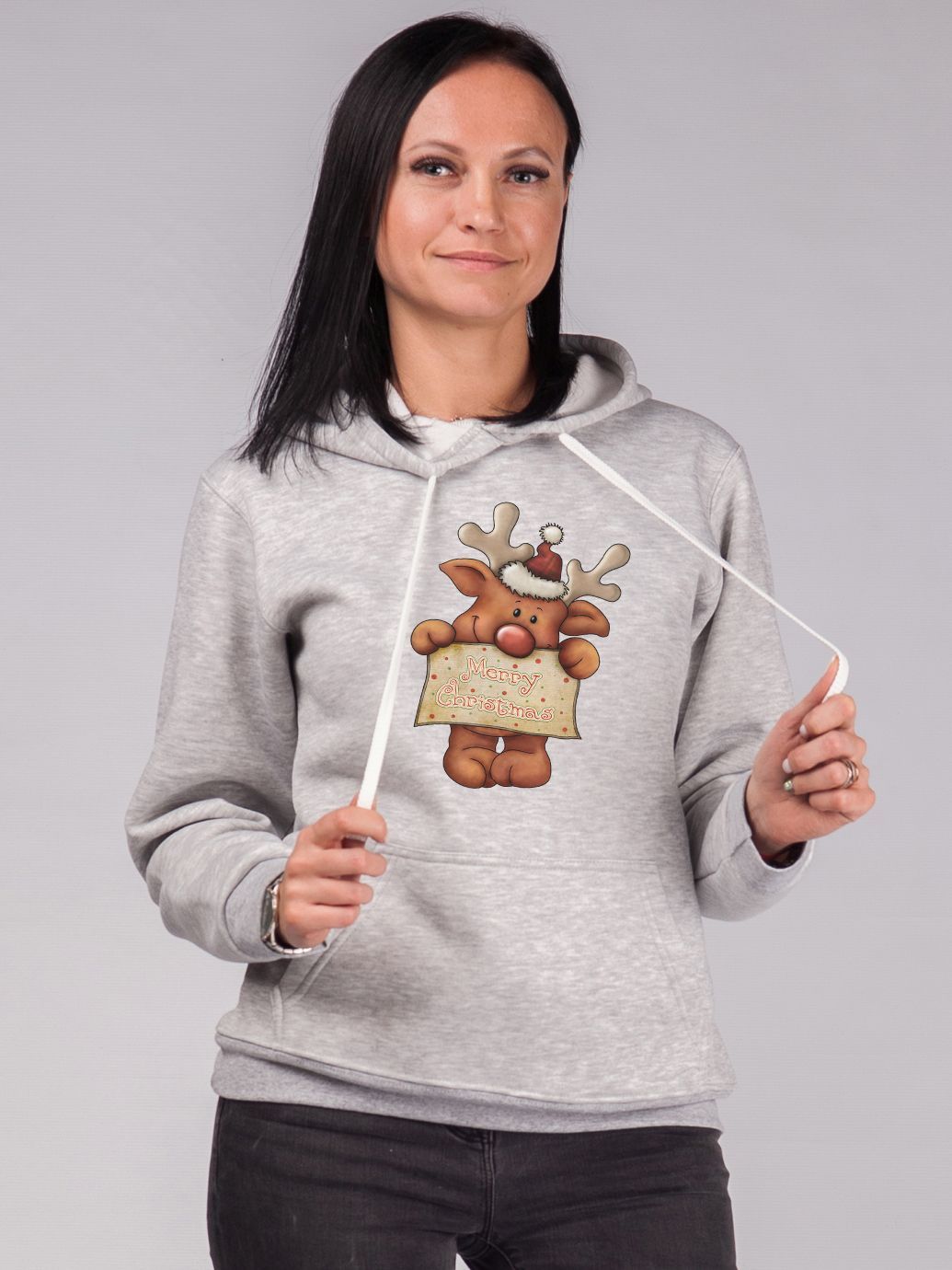 

Худи Malta Ж459-14-РЧ Christmas Deer S (42) Светло-серое
