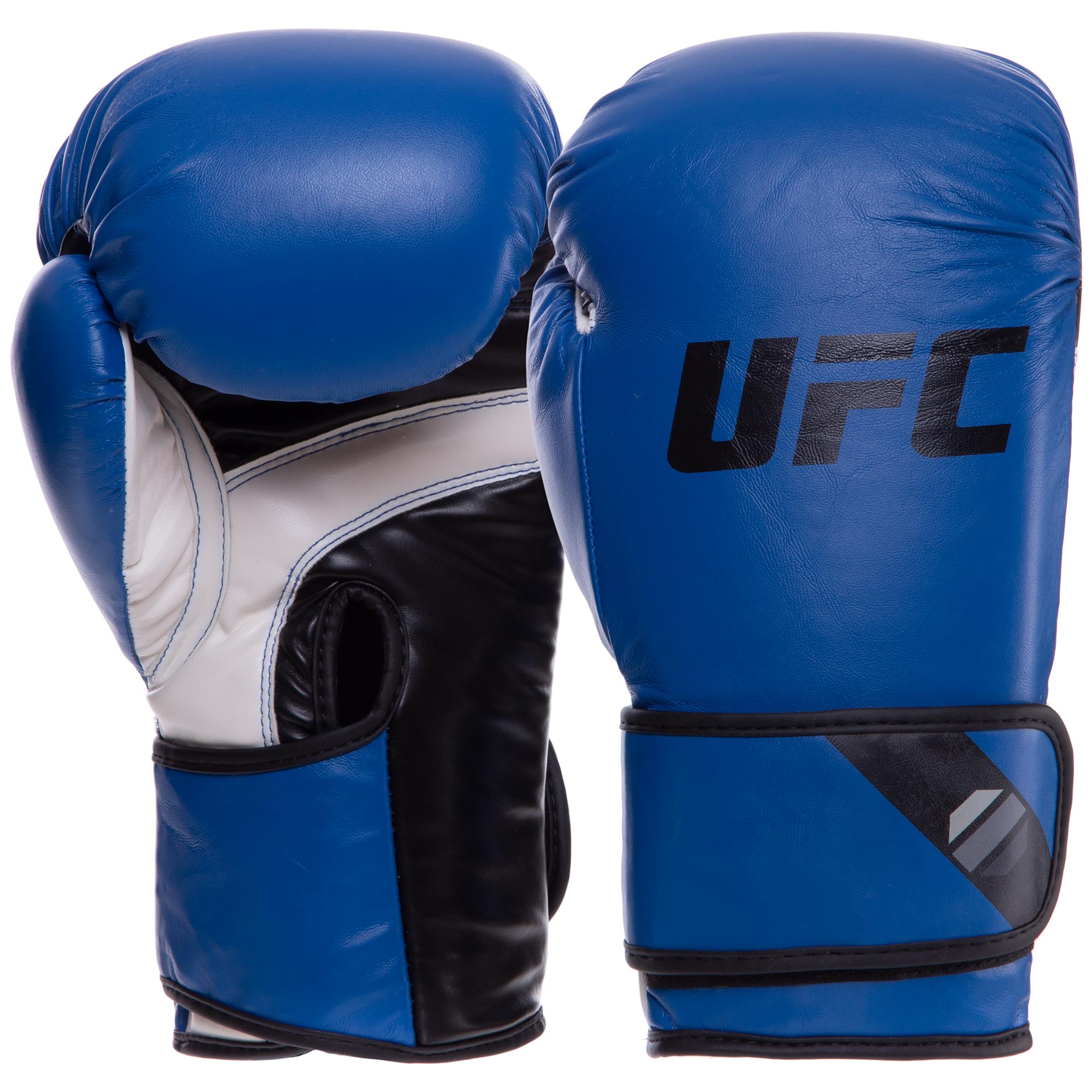 

Перчатки боксерские PU на липучке UFC PRO Fitness синий-белый 12oz