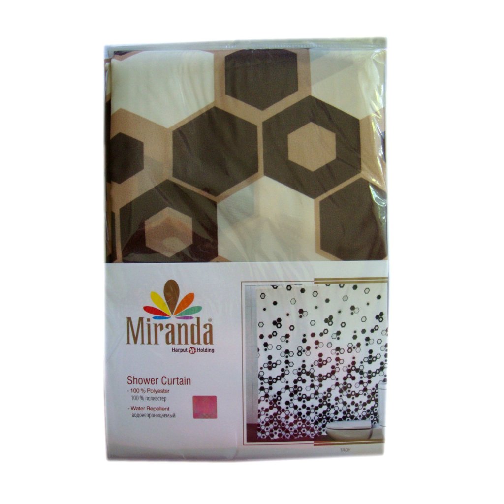 

Шторка для душа Miranda Troy 180х200 см Бежевая (12070863)