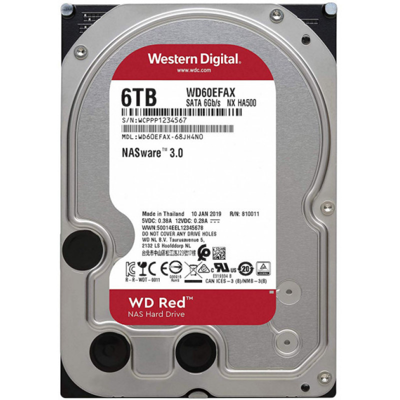 

Жесткий диск Western Digital Red 6TB 5400rpm 256MB WD60EFAX 3.5 SATA III