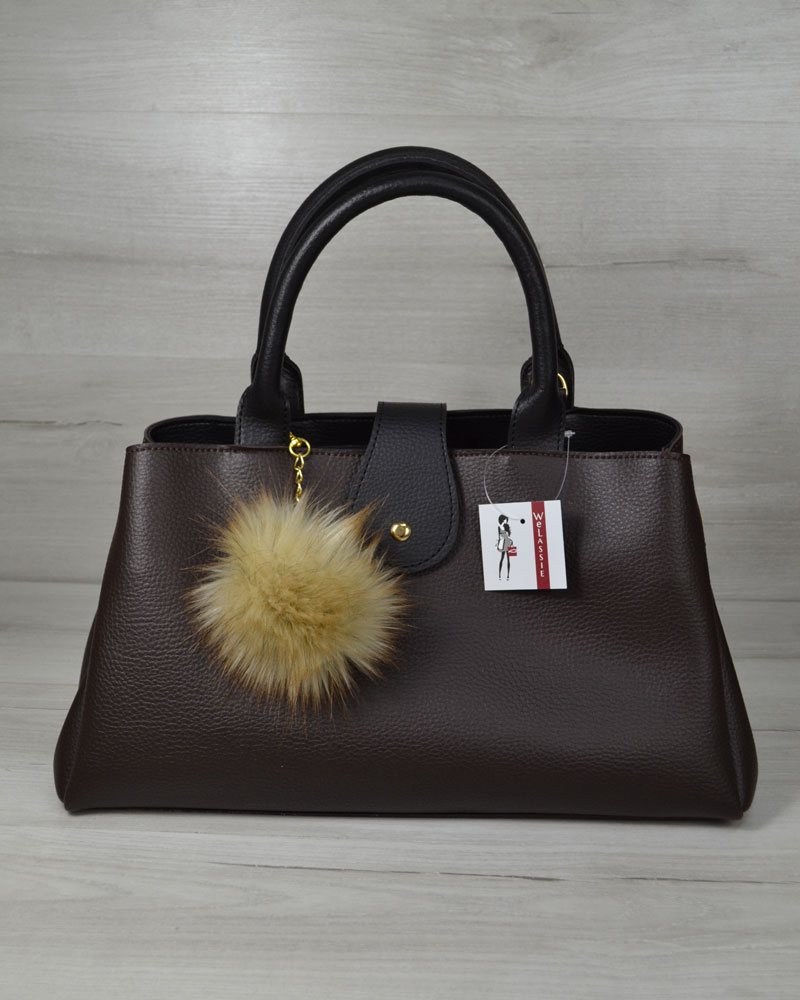 

Молодежная сумка Альба коричневая с черным