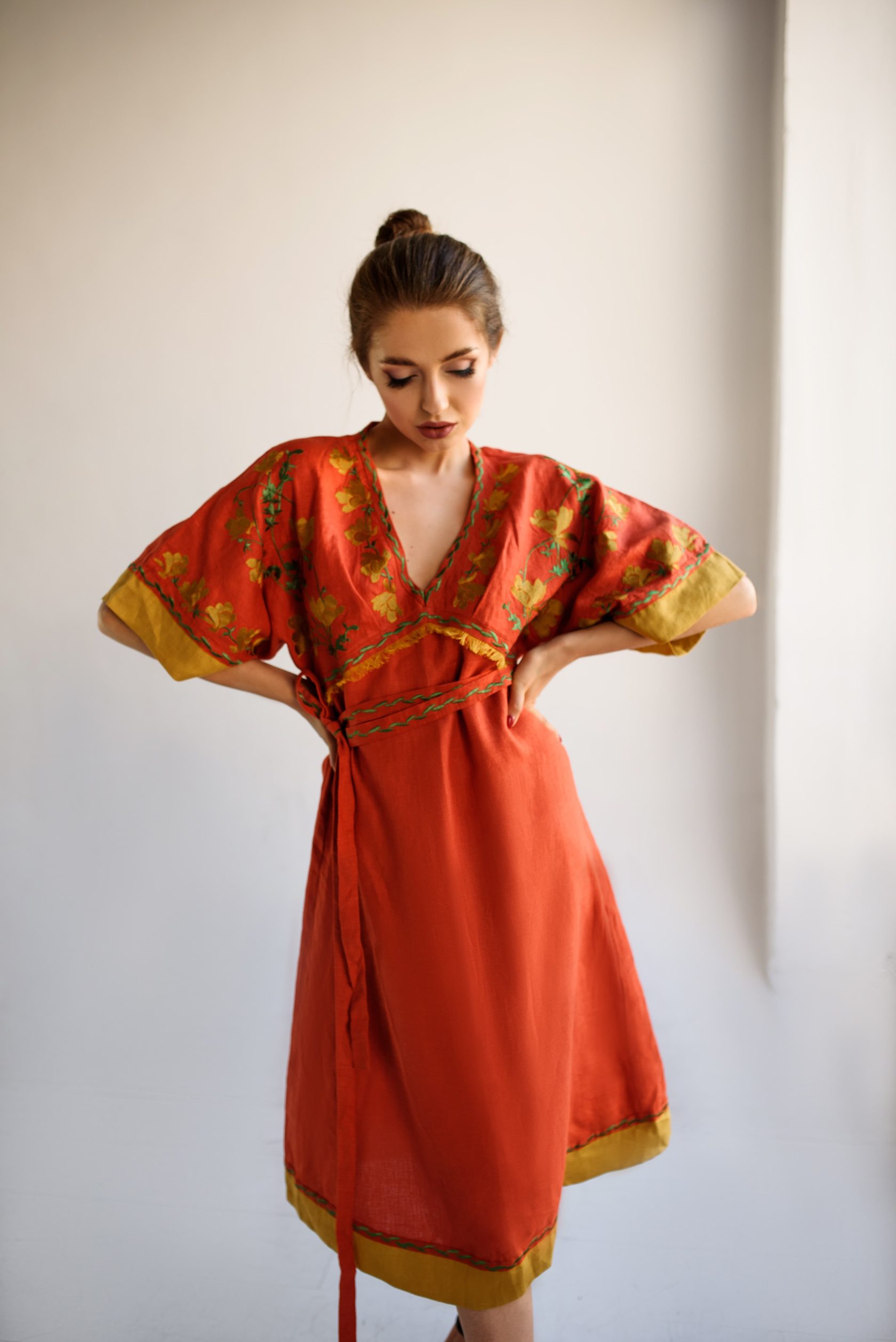

Сукня UkrLook з вишивкою "Сіцилія"  Оранжева, Сукня UkrLook з вишивкою "Сіцилія" XL Оранжева
