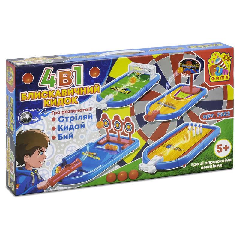 

Настольная игра FUN GAME "Блискавичний кидок 4 в 1" 7332