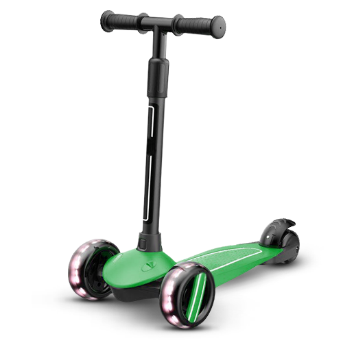 

Детский трехколесный самокат c подсветкой складной Kick Scooter Зеленый