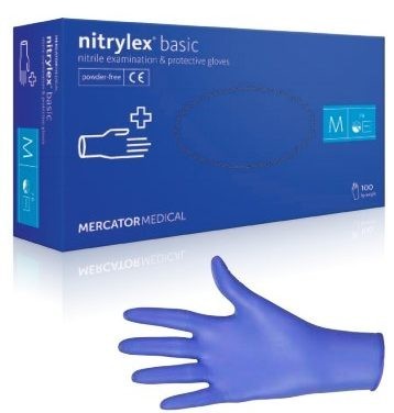 

Перчатки нитриловые Nitrulrx Basic синие (уп 100шт 50пар) размер M (7479)