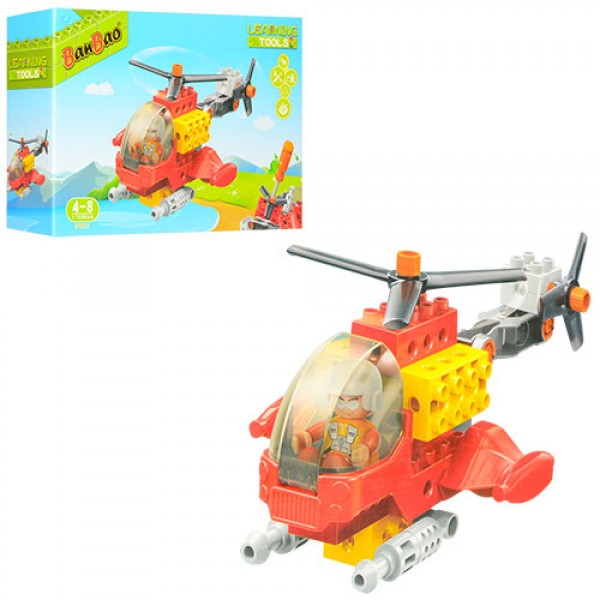 

Конструктор BANBAO 9721 (12шт) вертолет, фигурка, отвертка, 17дет, в кор-ке, 28-19-7см