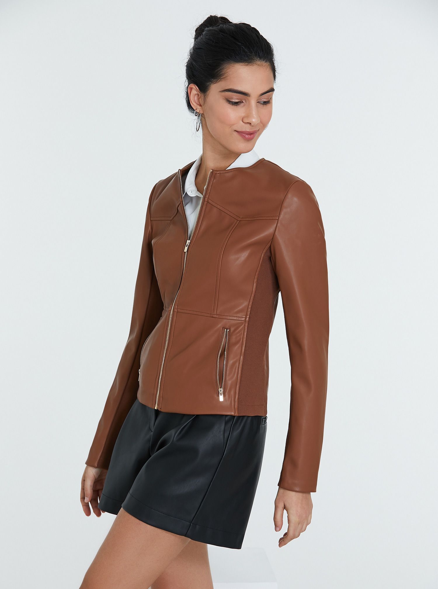 

Куртка из искусственной кожи Piazza Italia 56644-64334 XL Caramello