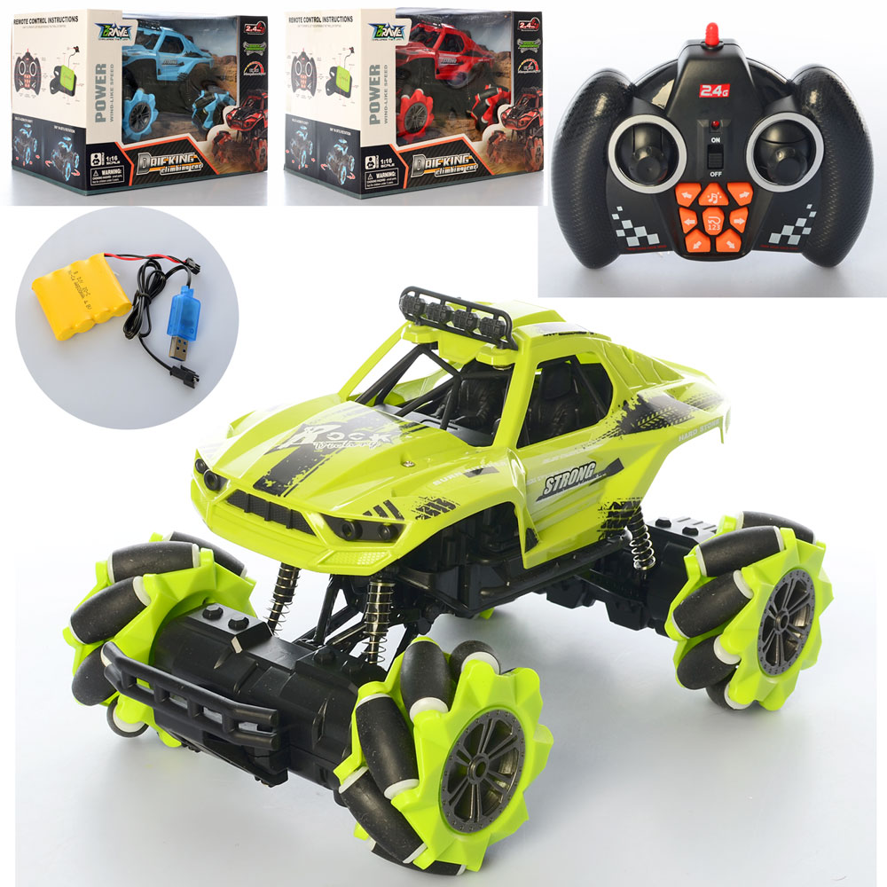 

Машина 668A+ (10шт) р/у2,4G, аккум, трюковая, 1:16, 25см, USBзарядное,3цвета, в кор-ке, 30-21,5-21см