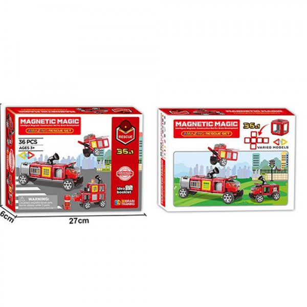 

Конструктор магнитный Beles LQ657 транспорт, фигурка, 36 деталей